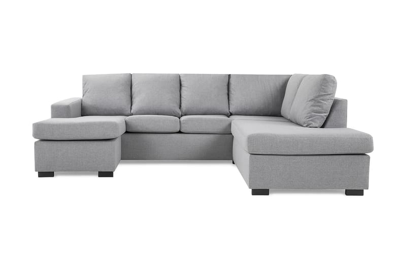 Crazy 4-sits Högervänd U-formad Large Soffa med Divan och Schäslong i Tyg - Grå - Möbler - Soffa - U-soffa