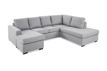 Crazy 4-sits Högervänd U-formad Large Soffa med Divan och Schäslong i Tyg - Grå - Möbler - Soffa - U-soffa