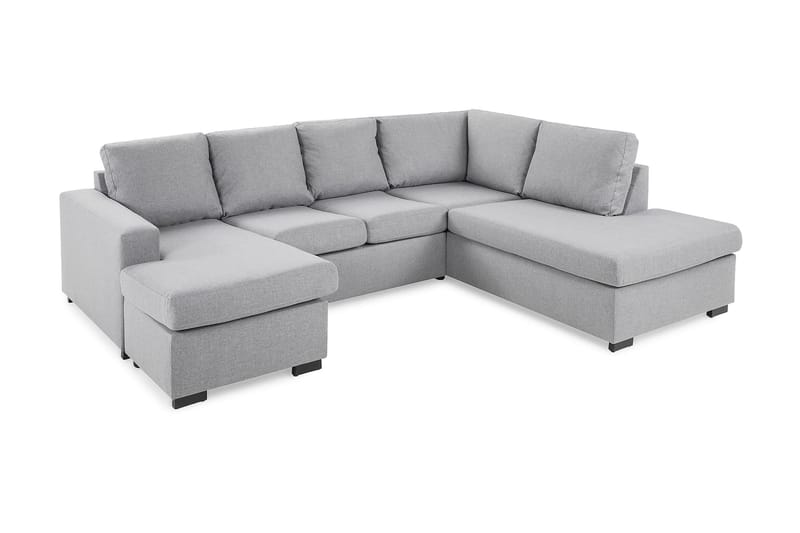 Crazy 4-sits Högervänd U-formad Large Soffa med Divan och Schäslong i Tyg - Grå - Möbler - Soffa - U-soffa