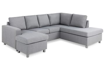 Crazy 4-sits Högervänd U-formad Large Soffa med Divan och Schäslong i Tyg - Grå - Möbler - Soffa - U-soffa