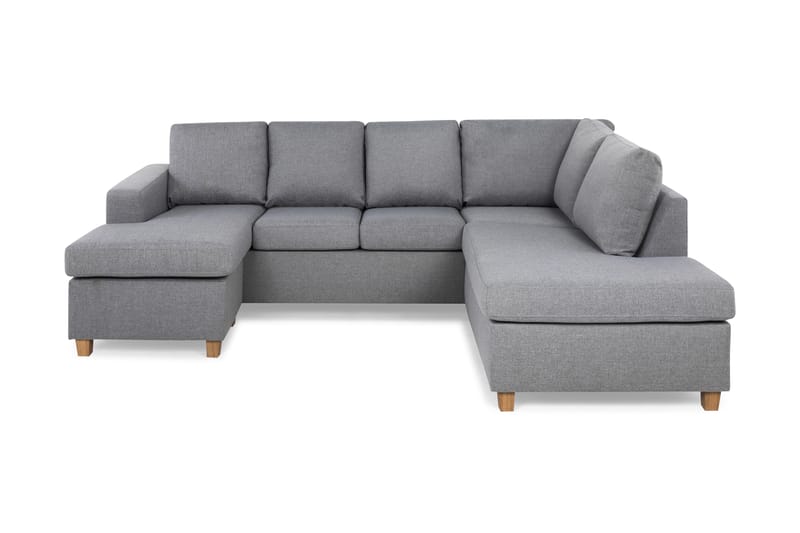 Crazy 4-sits Högervänd U-formad Large Soffa med Divan och Schäslong i Tyg - Grå - Möbler - Soffa - U-soffa