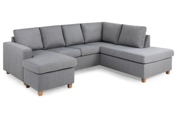 Crazy 4-sits Högervänd U-formad Large Soffa med Divan och Schäslong i Tyg - Grå - Möbler - Soffa - U-soffa