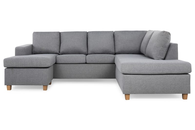 Crazy 4-sits Högervänd U-formad Large Soffa med Divan och Schäslong i Tyg - Grå - Möbler - Soffa - U-soffa