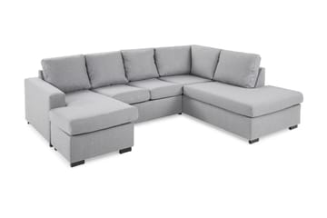 Crazy 4-sits Högervänd U-formad Large Soffa med Divan och Schäslong i Tyg - Grå - Möbler - Soffa - U-soffa