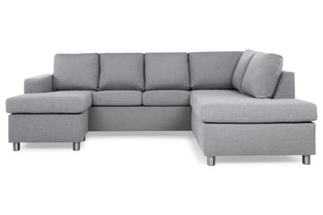 Crazy 4-sits Högervänd U-formad Large Soffa med Divan och Schäslong i Tyg - Grå - Möbler - Soffa - U-soffa