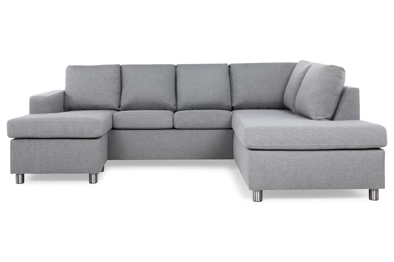 Crazy 4-sits Högervänd U-formad Large Soffa med Divan och Schäslong i Tyg - Grå - Möbler - Soffa - U-soffa