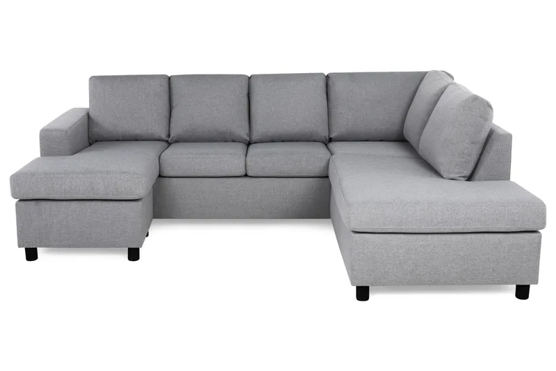 Crazy 4-sits Högervänd U-formad Large Soffa med Divan och Schäslong i Tyg, Grå