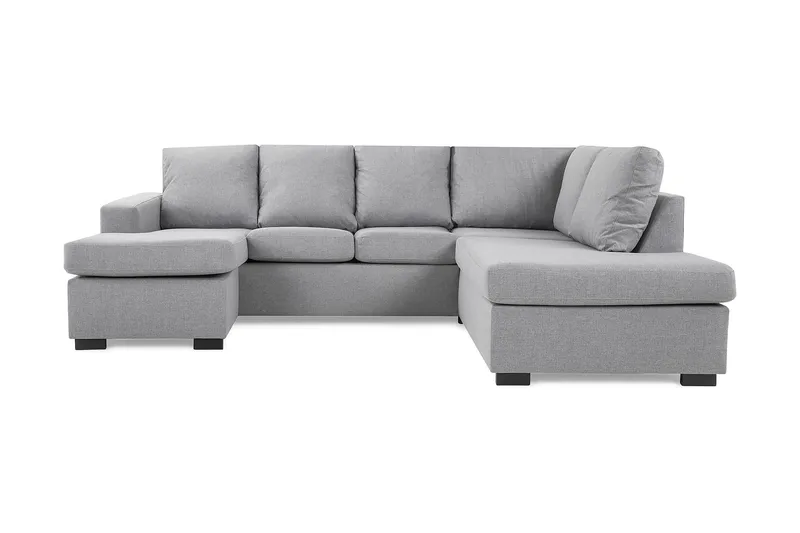 Crazy 4-sits Högervänd U-formad Large Soffa med Divan och Schäslong i Tyg - Grå - Möbler - Soffa - U-soffa