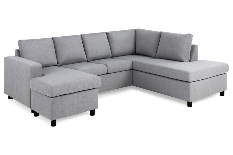 Crazy 4-sits Högervänd U-formad Large Soffa med Divan och Schäslong i Tyg - Grå - Möbler - Soffa - U-soffa