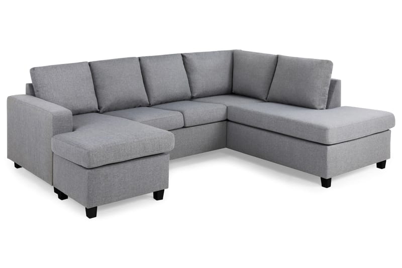 Crazy 4-sits Högervänd U-formad Large Soffa med Divan och Schäslong i Tyg - Grå - Möbler - Soffa - U-soffa