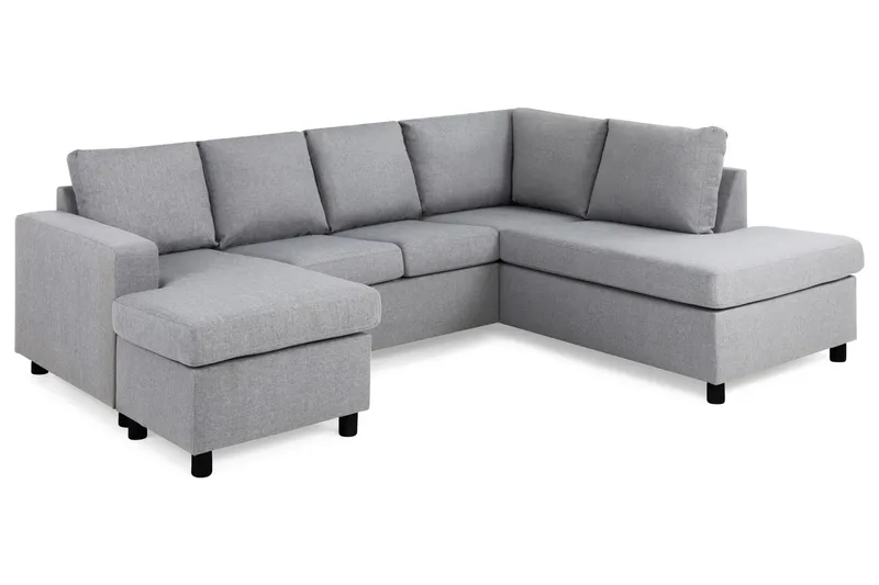Crazy 4-sits Högervänd U-formad Large Soffa med Divan och Schäslong i Tyg - Grå - Möbler - Soffa - U-soffa