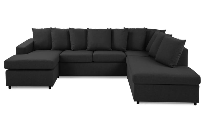 Crazy 4-sits Högervänd U-formad Large Soffa med Divan och Schäslong i Tyg inkl Kuvertkuddar - Antracit - Möbler - Soffa - U-soffa