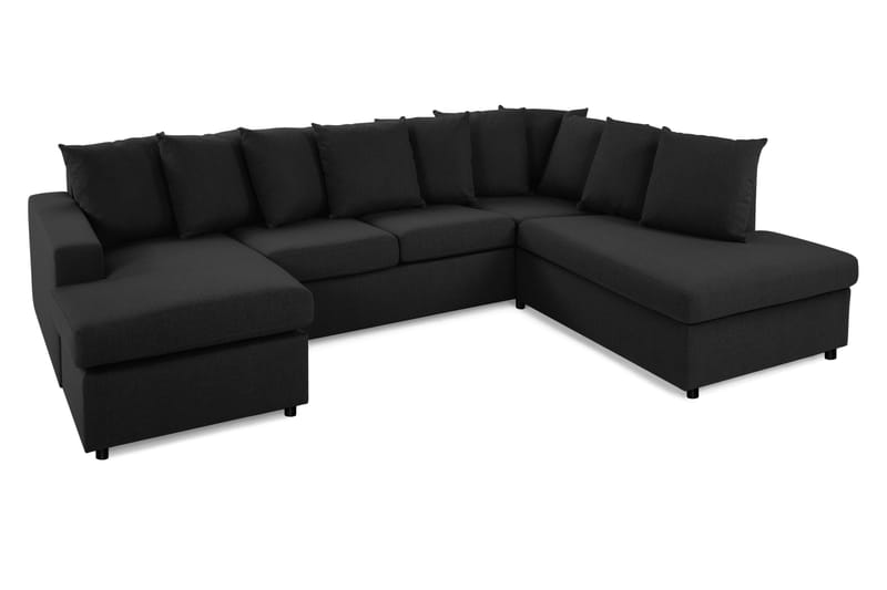 Crazy 4-sits Högervänd U-formad Large Soffa med Divan och Schäslong i Tyg inkl Kuvertkuddar - Antracit - Möbler - Soffa - U-soffa