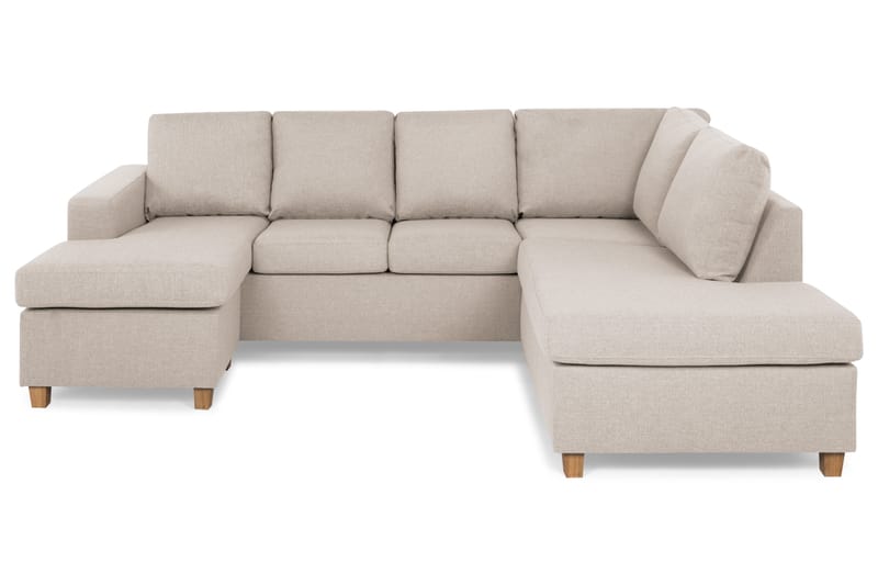 Crazy 4-sits Högervänd U-formad Small Soffa med Divan och Schäslong i Tyg - Beige - Möbler - Soffa - U-soffa