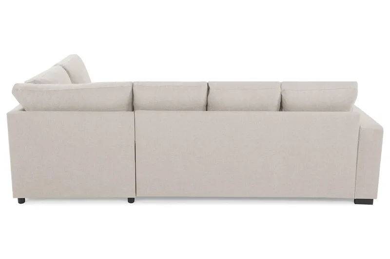 Crazy 4-sits Högervänd U-formad Small Soffa med Divan och Schäslong i Tyg - Beige - Möbler - Soffa - Divansoffa & schäslongsoffa - 4 sits soffa med divan