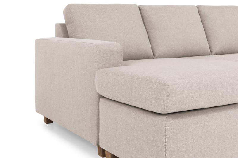 Crazy 4-sits Högervänd U-formad Small Soffa med Divan och Schäslong i Tyg - Beige - Möbler - Soffa - Divansoffa & schäslongsoffa - 4 sits soffa med divan
