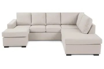 Crazy 4-sits Högervänd U-formad Small Soffa med Divan och Schäslong i Tyg - Beige - Möbler - Soffa - Divansoffa & schäslongsoffa - 4 sits soffa med divan
