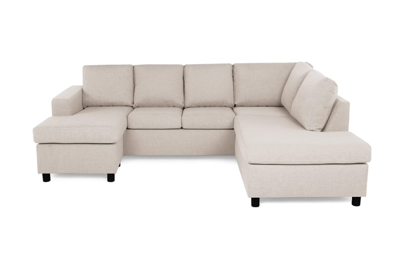 Crazy 4-sits Högervänd U-formad Small Soffa med Divan och Schäslong i Tyg - Beige - Möbler - Soffa - Divansoffa & schäslongsoffa - 4 sits soffa med divan