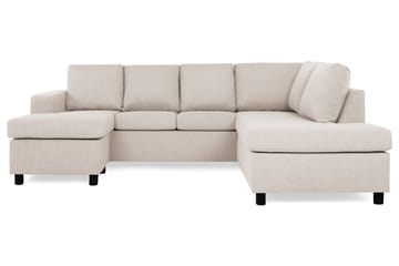Crazy 4-sits Högervänd U-formad Small Soffa med Divan och Schäslong i Tyg - Beige - Möbler - Soffa - Divansoffa & schäslongsoffa - 4 sits soffa med divan