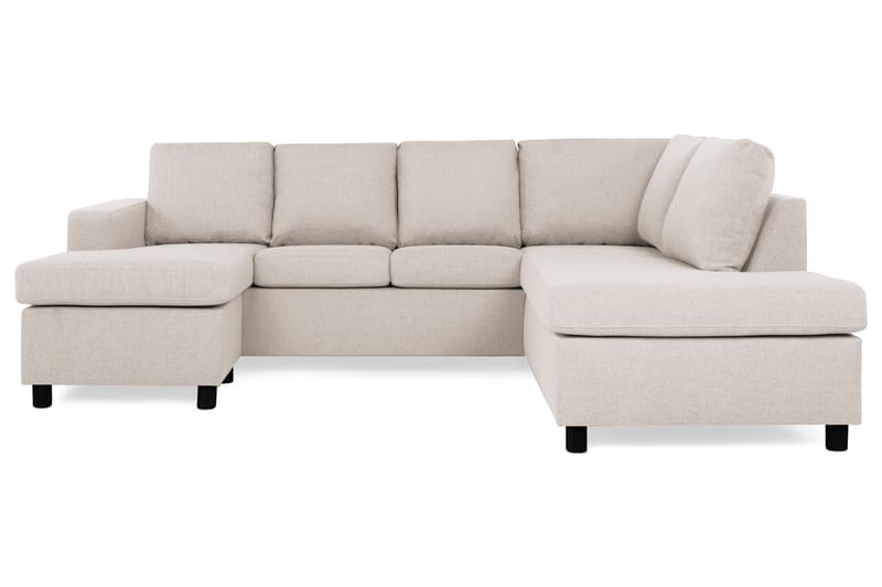 Crazy 4-sits Högervänd U-formad Small Soffa med Divan och Schäslong i Tyg - Beige - Möbler - Soffa - Divansoffa & schäslongsoffa - 4 sits soffa med divan