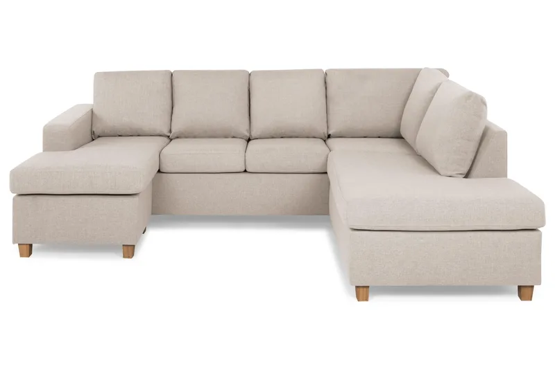 Crazy 4-sits Högervänd U-formad Small Soffa med Divan och Schäslong i Tyg, Beige