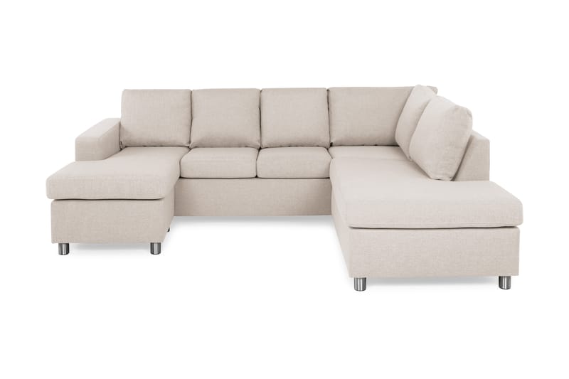 Crazy 4-sits Högervänd U-formad Small Soffa med Divan och Schäslong i Tyg - Beige - Möbler - Soffa - U-soffa