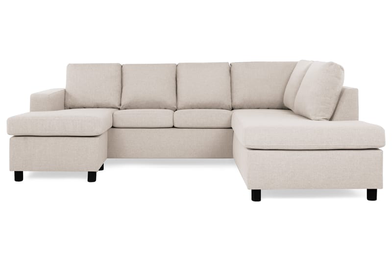 Crazy 4-sits Högervänd U-formad Small Soffa med Divan och Schäslong i Tyg - Beige - Möbler - Soffa - U-soffa