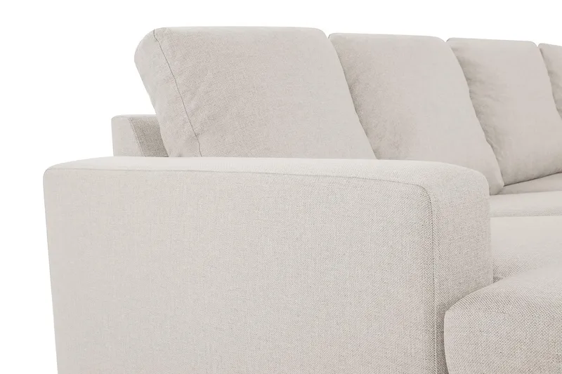 Crazy 4-sits Högervänd U-formad Small Soffa med Divan och Schäslong i Tyg - Beige - Möbler - Soffa - Divansoffa & schäslongsoffa - 4 sits soffa med divan
