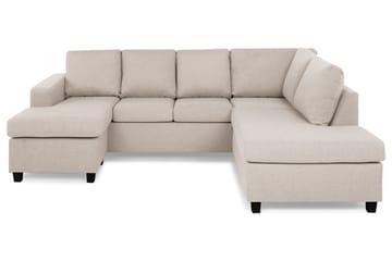 Crazy 4-sits Högervänd U-formad Small Soffa med Divan och Schäslong i Tyg - Beige - Möbler - Soffa - U-soffa