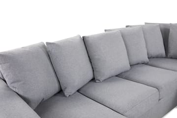 Crazy 4-sits Högervänd U-formad Small Soffa med Divan och Schäslong i Tyg inkl Kuvertkuddar - Grå - Möbler - Soffa - U-soffa