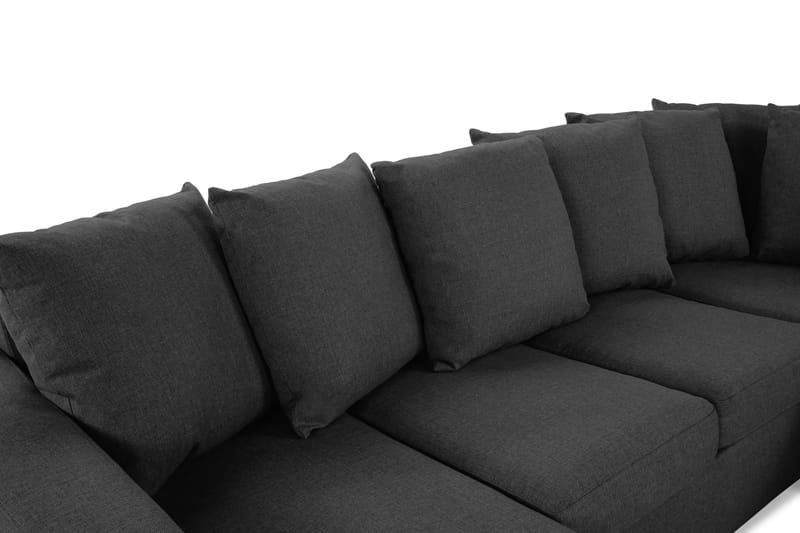 Crazy 4-sits Högervänd U-formad Small Soffa med Divan och Schäslong i Tyg inkl Kuvertkuddar - Mörkgrå - Möbler - Soffa - U-soffa