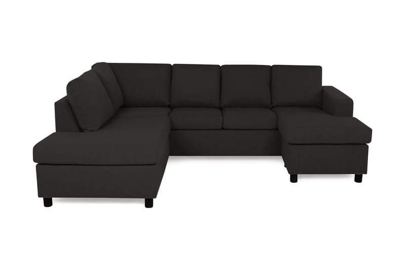 Crazy 4-sits Vänstervänd U-formad Large Soffa med Divan och Schäslong i Tyg - Antracit - Möbler - Soffa - U-soffa