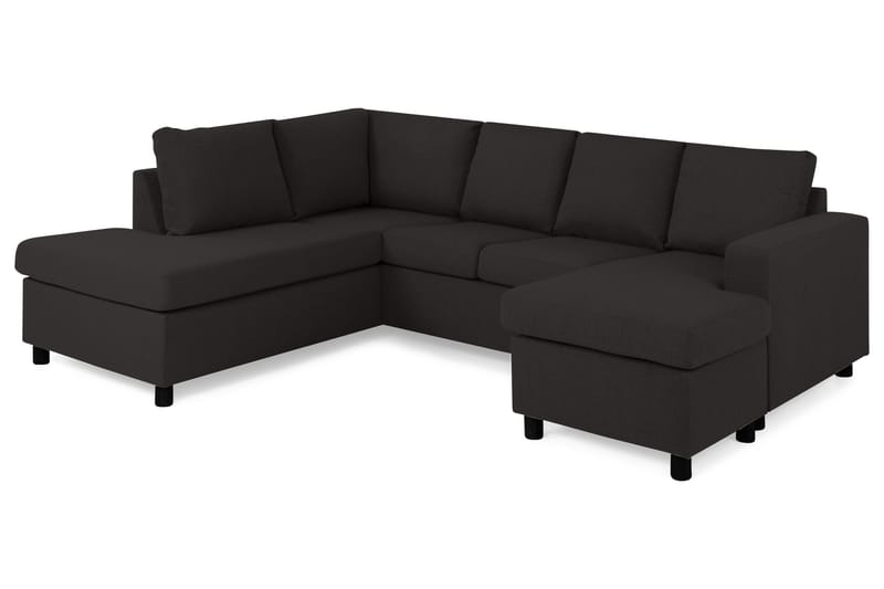 Crazy 4-sits Vänstervänd U-formad Large Soffa med Divan och Schäslong i Tyg - Antracit - Möbler - Soffa - U-soffa