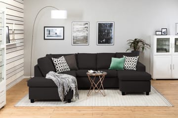 Crazy 4-sits Vänstervänd U-formad Large Soffa med Divan och Schäslong i Tyg - Antracit - Möbler - Soffa - U-soffa