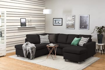 Crazy 4-sits Vänstervänd U-formad Large Soffa med Divan och Schäslong i Tyg - Antracit - Möbler - Soffa - Divansoffa & schäslongsoffa - 4 sits soffa med divan