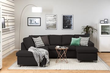 Crazy 4-sits Vänstervänd U-formad Large Soffa med Divan och Schäslong i Tyg - Antracit - Möbler - Soffa - Divansoffa & schäslongsoffa - 4 sits soffa med divan