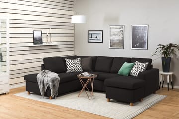 Crazy 4-sits Vänstervänd U-formad Large Soffa med Divan och Schäslong i Tyg - Antracit - Möbler - Soffa - Divansoffa & schäslongsoffa - 4 sits soffa med divan