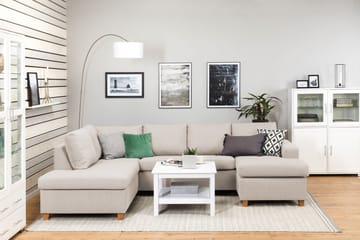 Crazy 4-sits Vänstervänd U-formad Large Soffa med Divan och Schäslong i Tyg - Beige - Möbler - Soffa - Divansoffa & schäslongsoffa - 4 sits soffa med divan