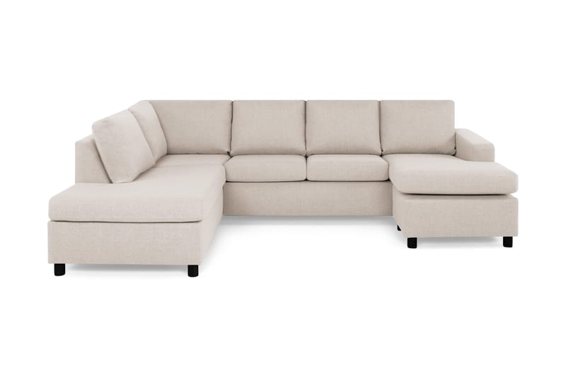 Crazy 4-sits Vänstervänd U-formad Large Soffa med Divan och Schäslong i Tyg, Beige