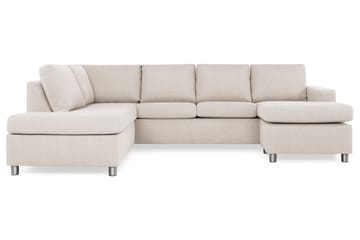 Crazy 4-sits Vänstervänd U-formad Large Soffa med Divan och Schäslong i Tyg - Beige - Möbler - Soffa - U-soffa