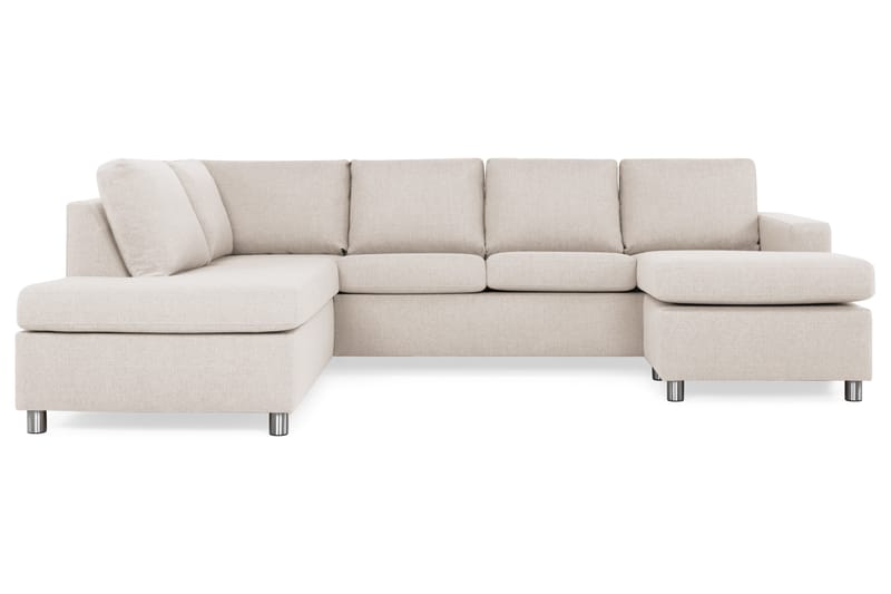Crazy 4-sits Vänstervänd U-formad Large Soffa med Divan och Schäslong i Tyg - Beige - Möbler - Soffa - U-soffa
