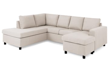 Crazy 4-sits Vänstervänd U-formad Large Soffa med Divan och Schäslong i Tyg - Beige - Möbler - Soffa - Divansoffa & schäslongsoffa - 4 sits soffa med divan
