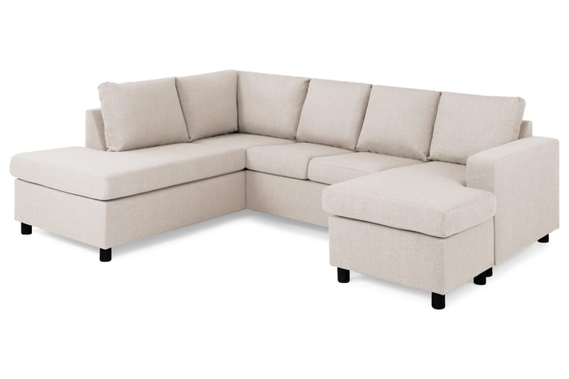 Crazy 4-sits Vänstervänd U-formad Large Soffa med Divan och Schäslong i Tyg - Beige - Möbler - Soffa - Divansoffa & schäslongsoffa - 4 sits soffa med divan