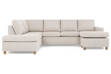 Crazy 4-sits Vänstervänd U-formad Large Soffa med Divan och Schäslong i Tyg - Beige - Möbler - Soffa - Divansoffa & schäslongsoffa - 4 sits soffa med divan