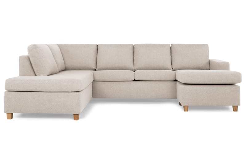 Crazy 4-sits Vänstervänd U-formad Large Soffa med Divan och Schäslong i Tyg - Beige - Möbler - Soffa - Divansoffa & schäslongsoffa - 4 sits soffa med divan