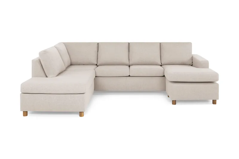 Crazy 4-sits Vänstervänd U-formad Large Soffa med Divan och Schäslong i Tyg - Beige - Möbler - Soffa - Divansoffa & schäslongsoffa - 4 sits soffa med divan