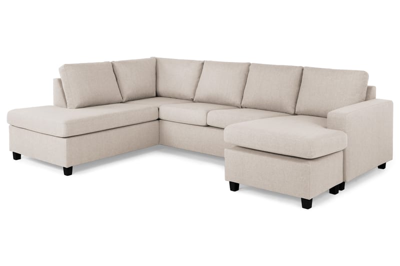 Crazy 4-sits Vänstervänd U-formad Large Soffa med Divan och Schäslong i Tyg - Beige - Möbler - Soffa - Divansoffa & schäslongsoffa - 4 sits soffa med divan