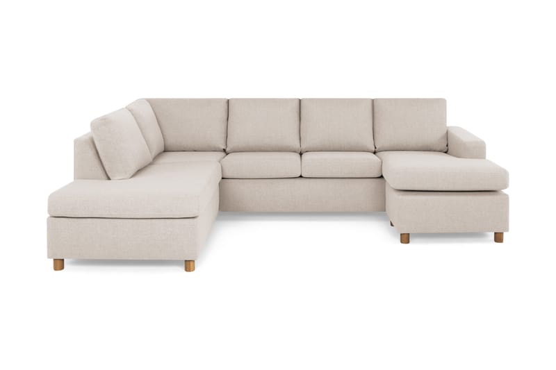 Crazy 4-sits Vänstervänd U-formad Large Soffa med Divan och Schäslong i Tyg - Beige - Möbler - Soffa - U-soffa