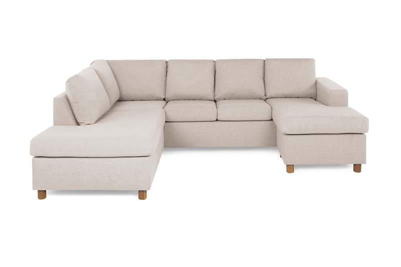 Crazy 4-sits Vänstervänd U-formad Large Soffa med Divan och Schäslong i Tyg - Beige - Möbler - Soffa - U-soffa