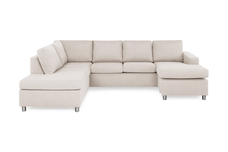 Crazy 4-sits Vänstervänd U-formad Large Soffa med Divan och Schäslong i Tyg - Beige - Möbler - Soffa - U-soffa